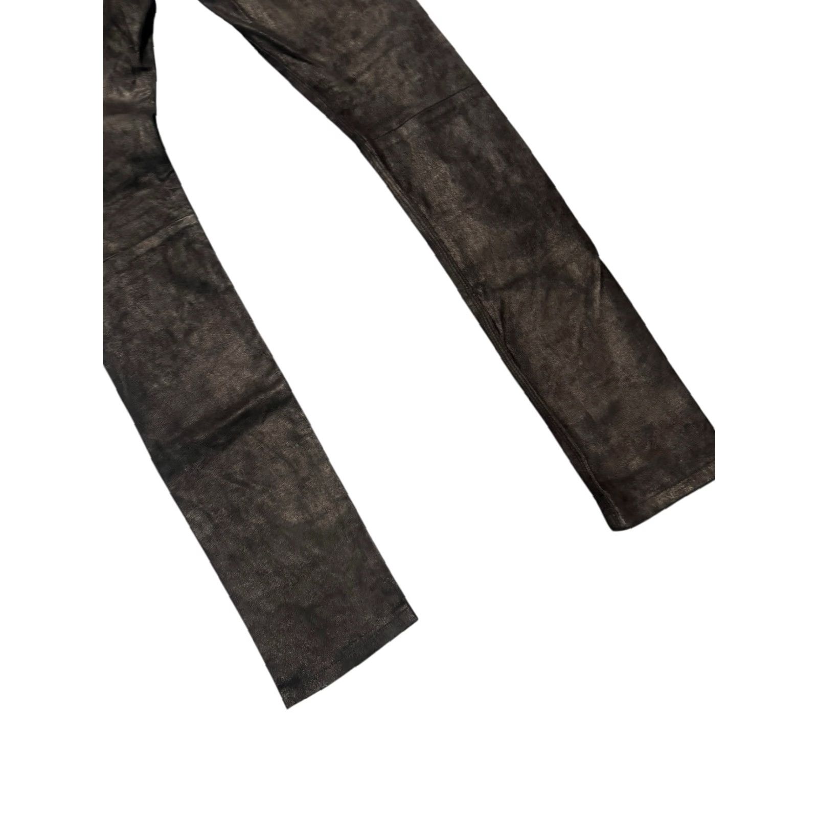 Vintage VINTAGE Road To Awe Lambskin Leather Mid Rise Skinny Pants Jeans 29x32 Black Size 29" - 7 Thumbnail
