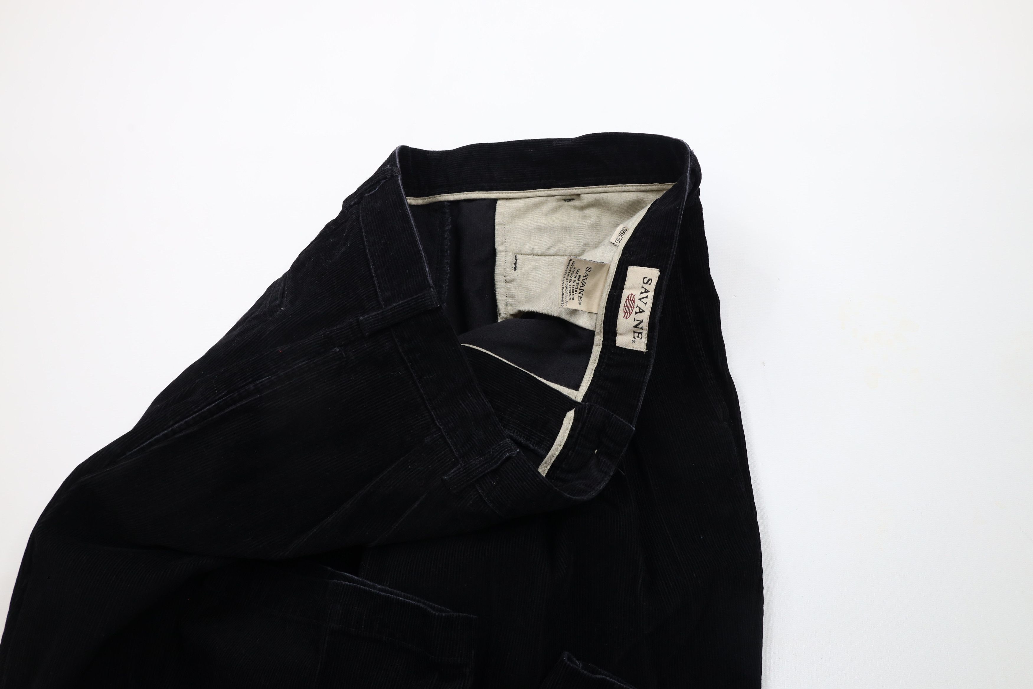 Vintage Vintage 90s Streetwear Wide Led Corduroy Chino Pants Black Size US 36 / EU 52 - 7 Thumbnail