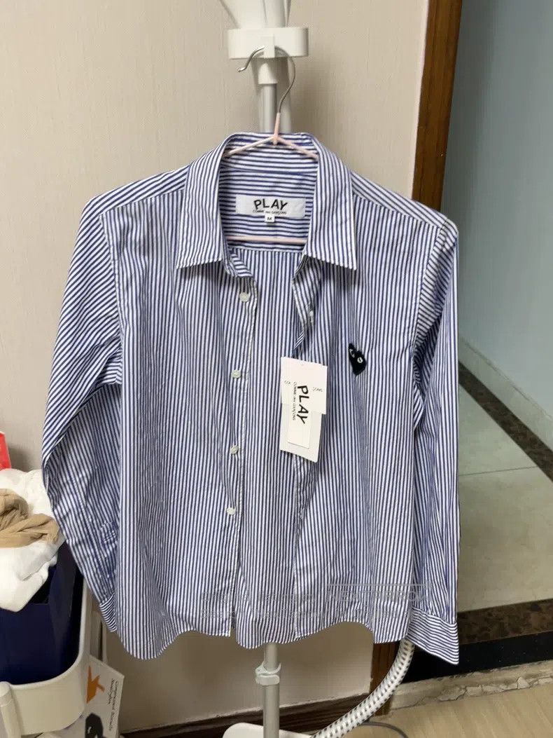 Comme des Garcons Comme Des Garcons Striped Shirt Blue Stripes Black Heart W Size M / US 6-8 / IT 42-44 - 8 Thumbnail