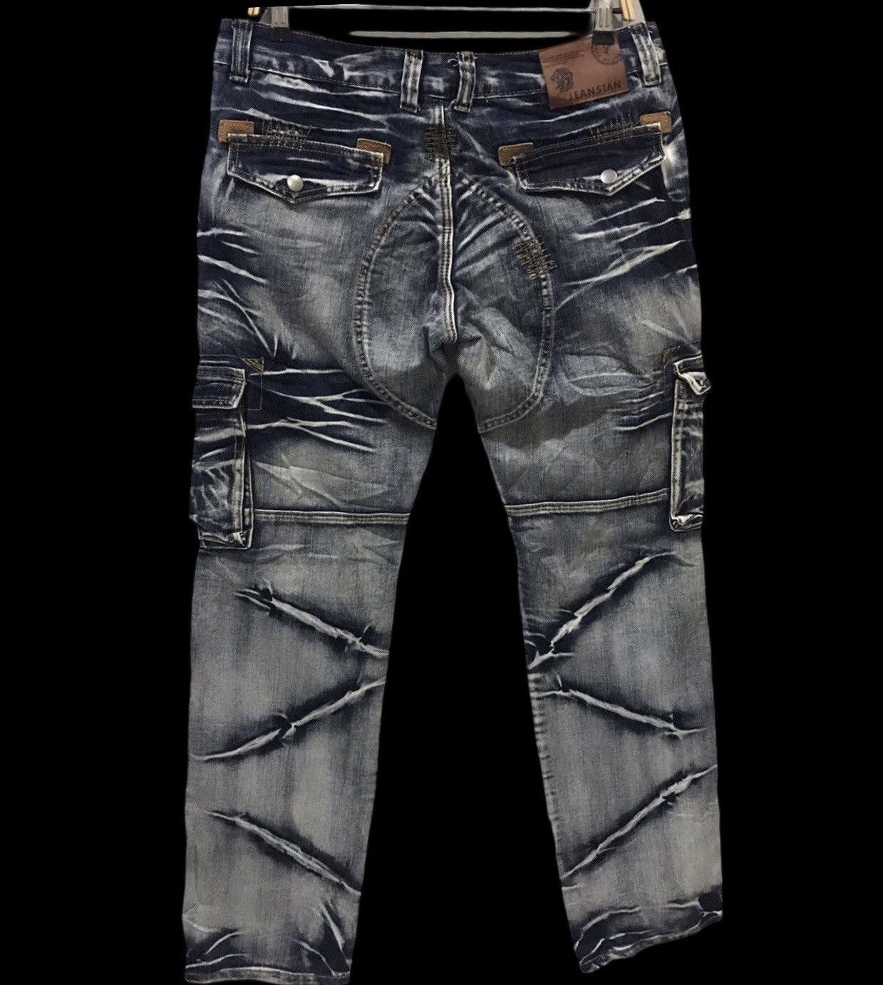 Japanese Brand × Seditionaries STATEMENT.P🔥Rare jeansian Samurai Slash Faded Cargo Denim Size US 33 - 1 Thumbnail