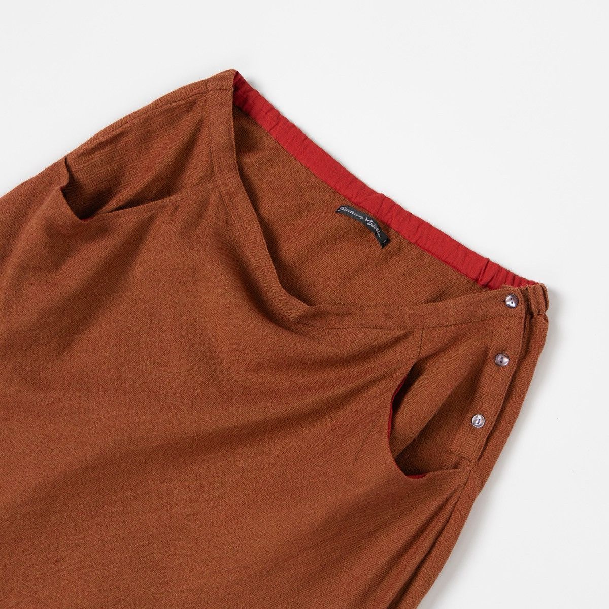 Gudrun Sjoden Gudrun Sjoden Womens Orange Midi Skirt Wool Linen Cotton Size 34" / US 12 / IT 48 - 3 Thumbnail