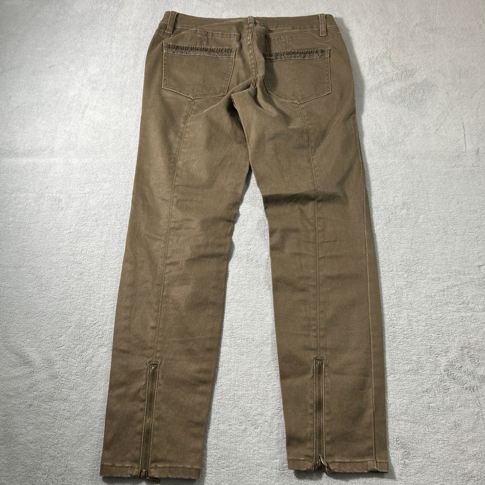 Levi's Rhinestoned Cargo Pants Women 4 30x27 Stretch Slim Ankle Zip Size 27" / US 4 / IT 40 - 2 Thumbnail