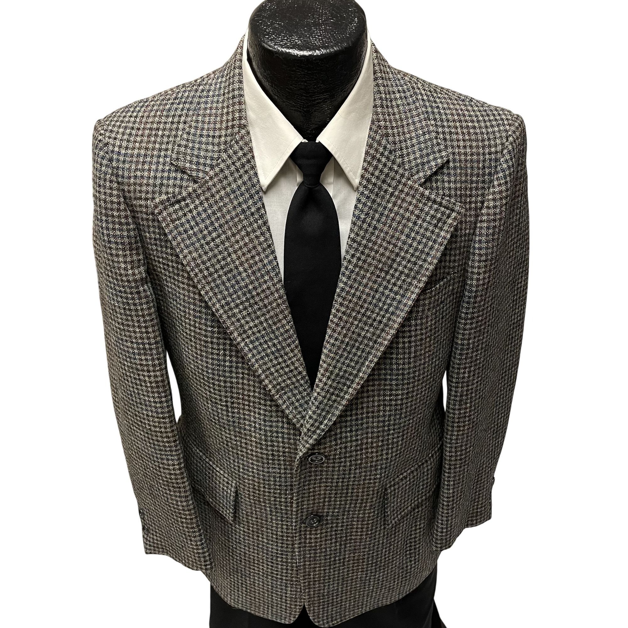 Other Vtg OVERCHECK Sport Coat WIDE LAPEL Disco MOD Jacket Size 38R - 1 Thumbnail