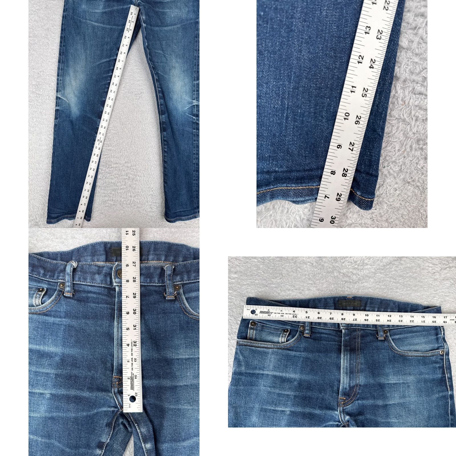 Uniqlo Uniqlo Jeans Mens 34x32 Blue Denim Skinny Zip Fly Mid Rise Cotton Blend Size US 34 / EU 50 - 8 Thumbnail