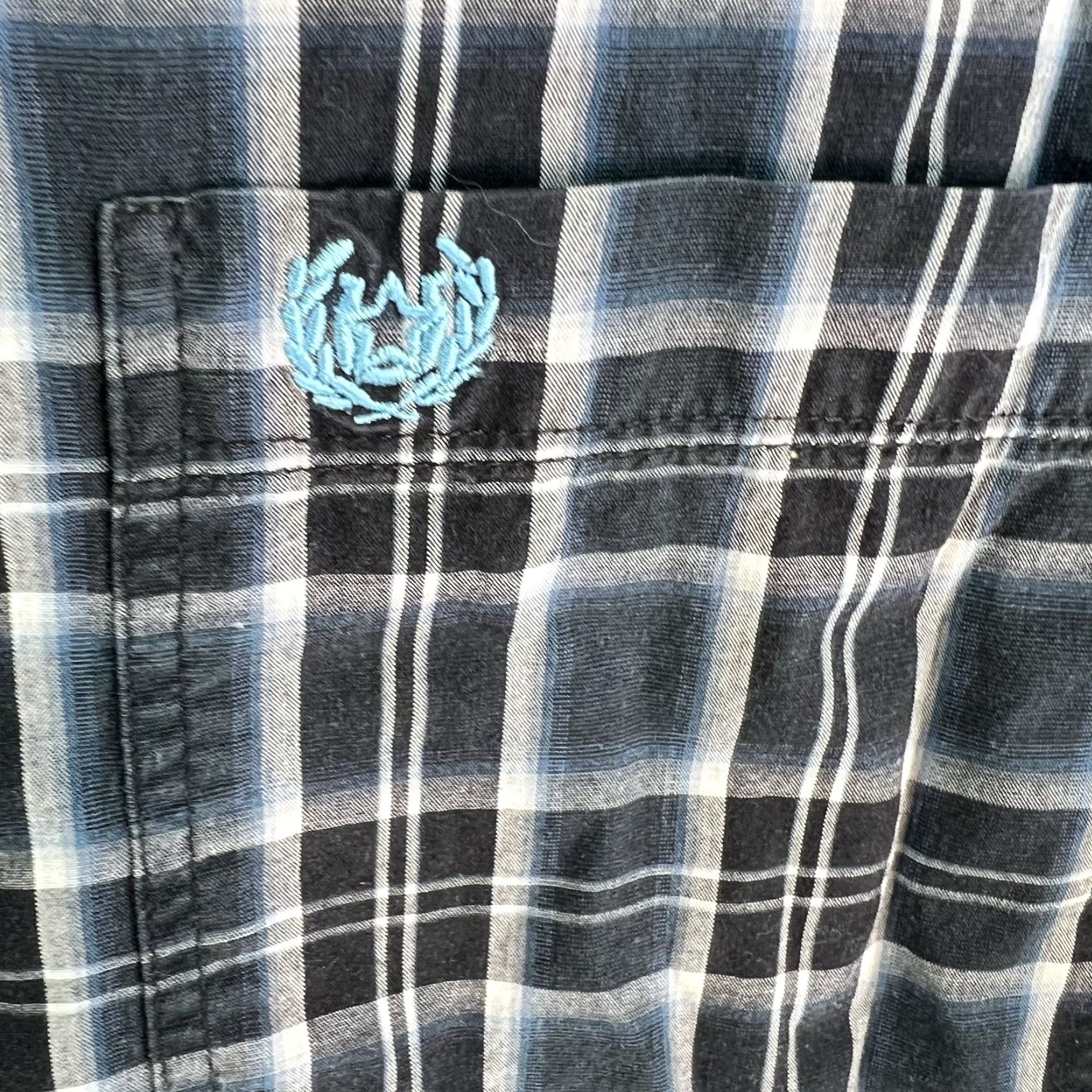 Vintage Panhandle Slim Rough Stock Plaid Button-Down Shirt Mens M Blue Size US M / EU 48-50 / 2 - 4 Thumbnail