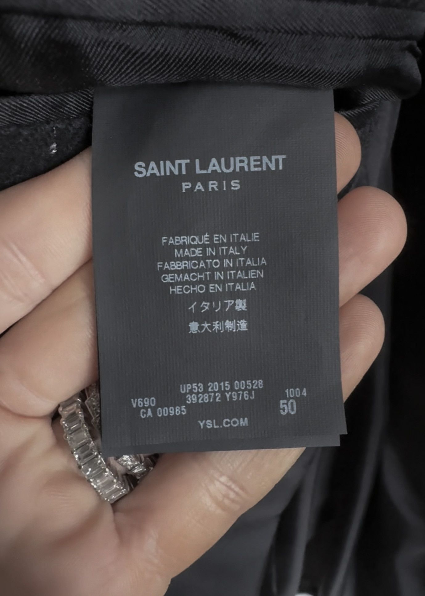 Saint Laurent Paris Saint Laurent 2015 Black Speckled Wool Blazer Size 40R - 6 Thumbnail