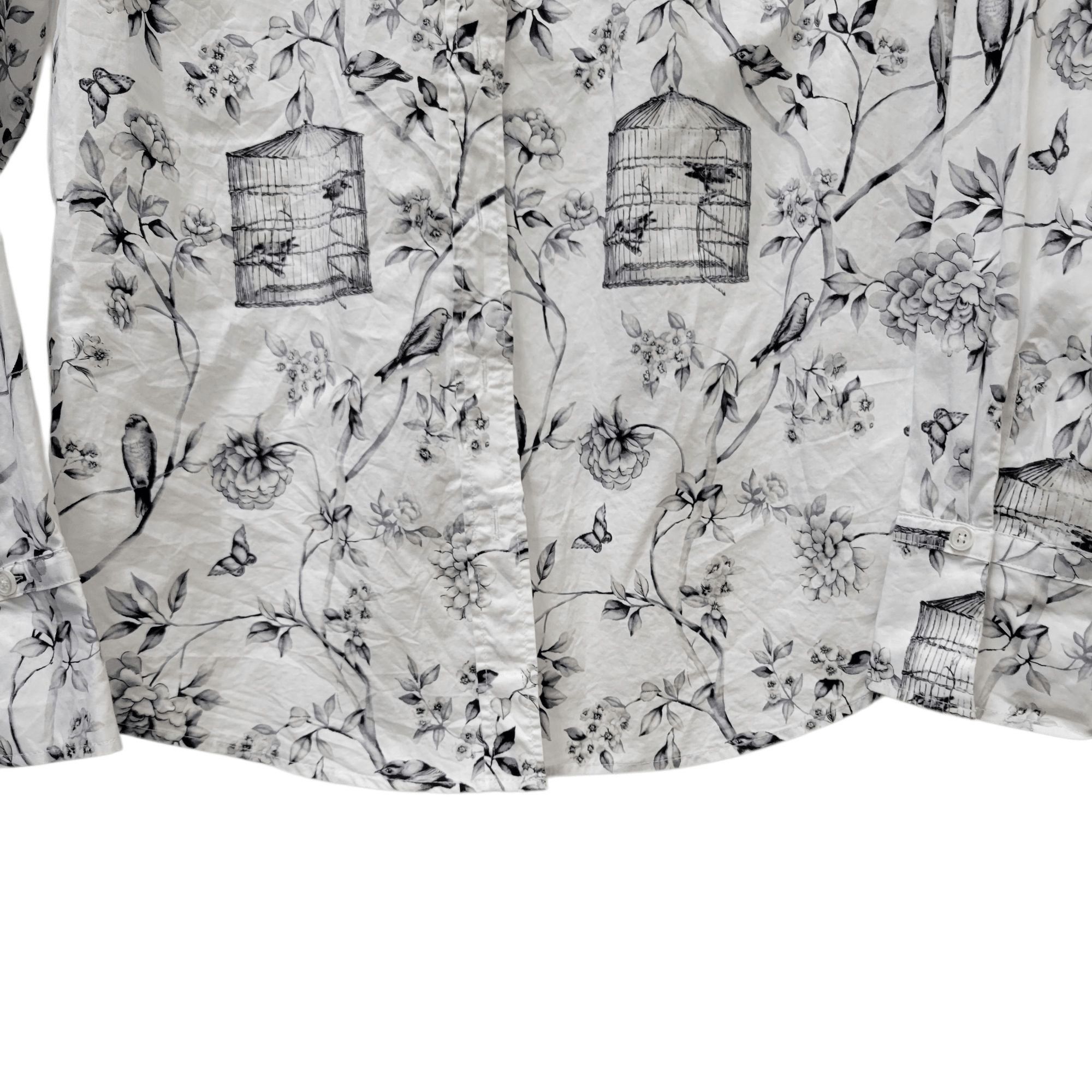 Talbots Talbots Women Floral Bird Birdcage Button Shirt Petite Small Size S / US 4 / IT 40 - 3 Thumbnail