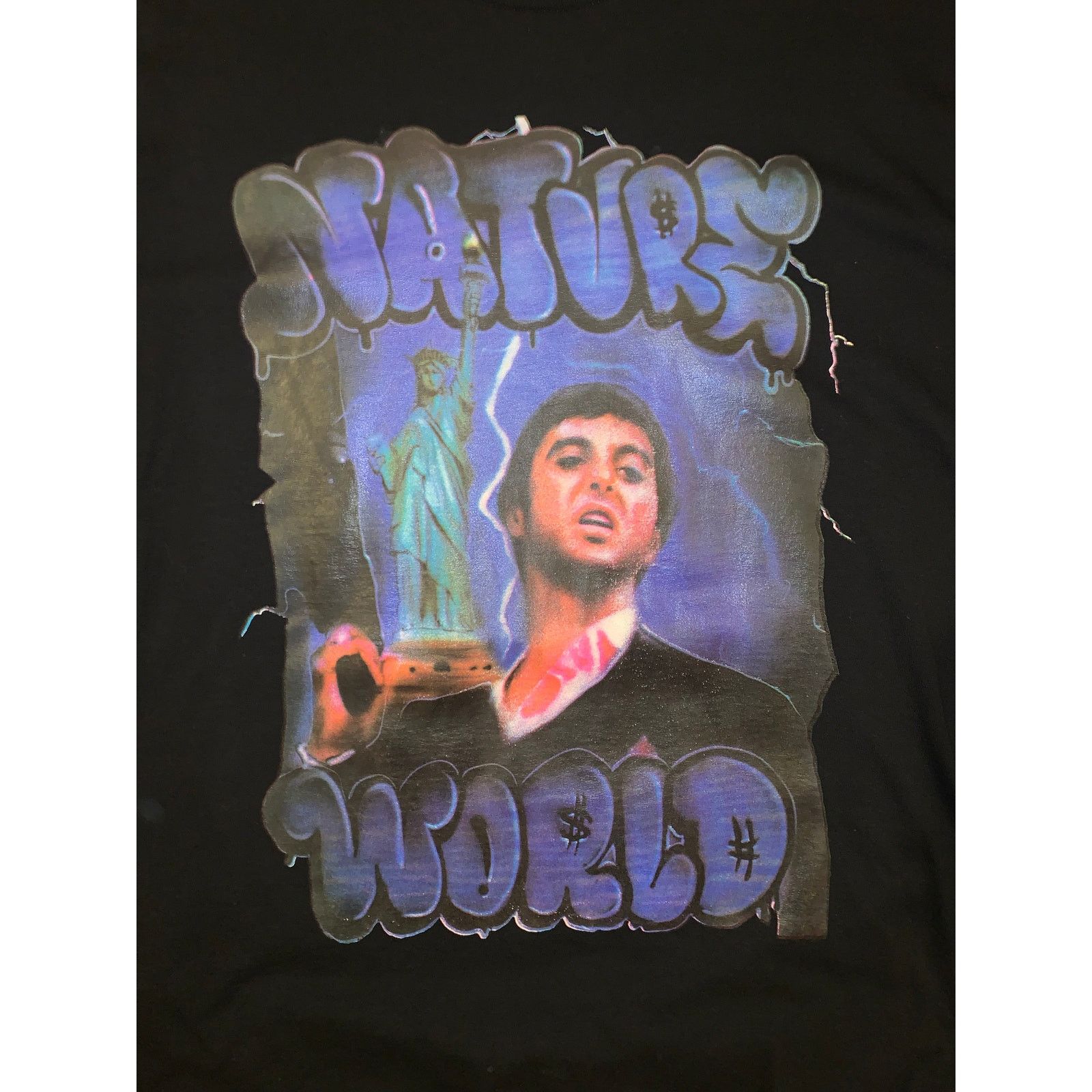 Other Archive Nature World Scarface Tony Montana Airbrush XL Black Size US XL / EU 56 / 4 - 1 Thumbnail