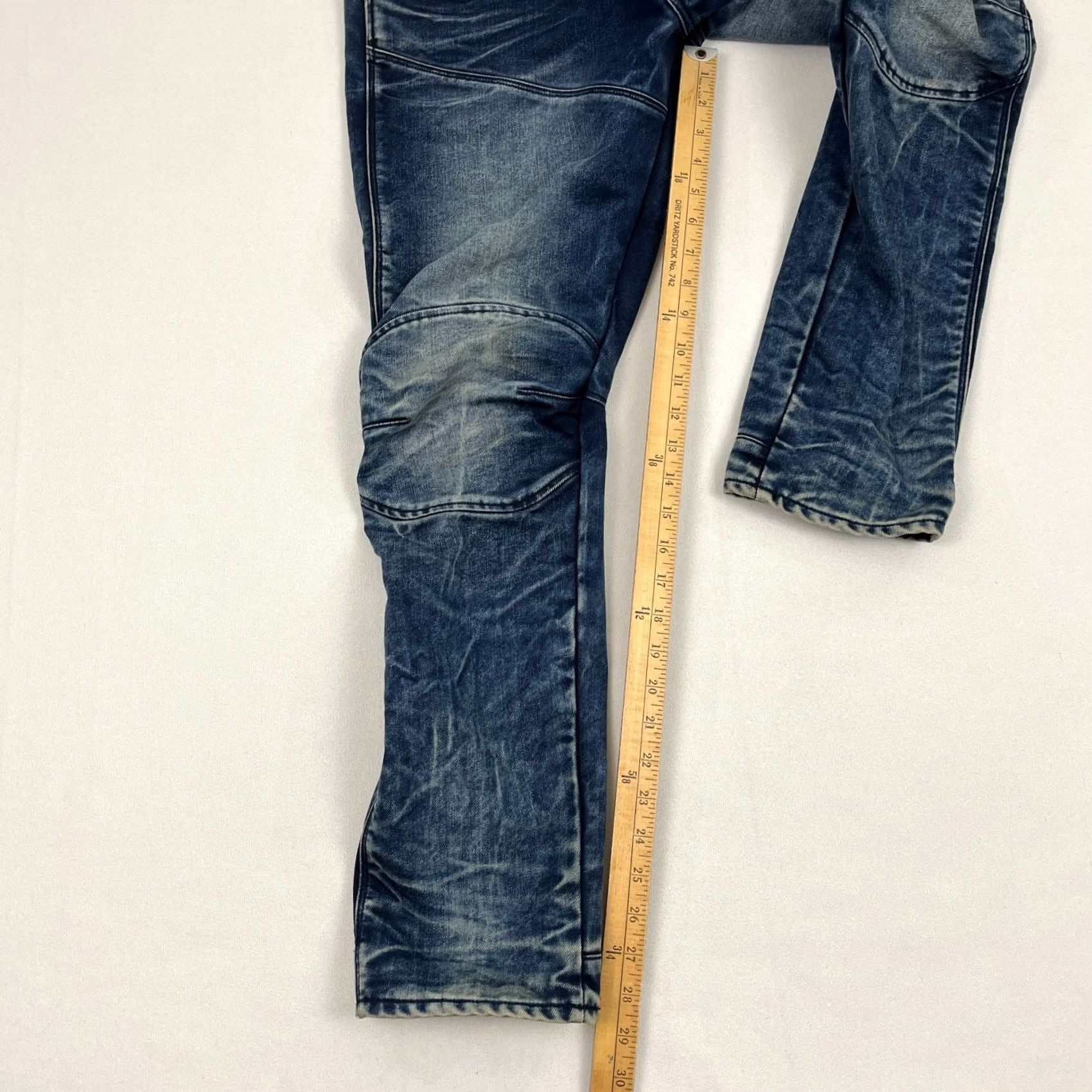 G-Star G-STAR Raw 5620 3D Tapered Jeans Mens 30 Slim Taper Blue Denim Stretch Moto Jeans Size US 30 / EU 46 - 5 Thumbnail