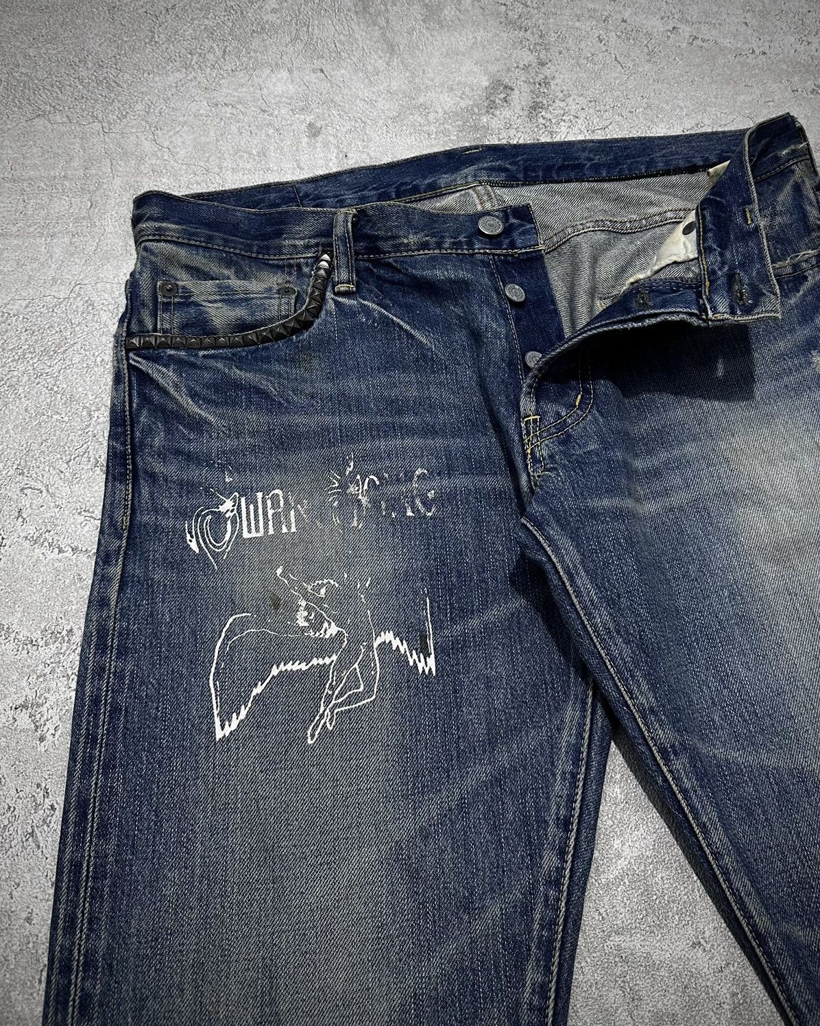 Hysteric Glamour × If Six Was Nine Hysteric Glamour Led Zeppelin Flared Jeans Vkei Size US 32 / EU 48 - 5 Thumbnail