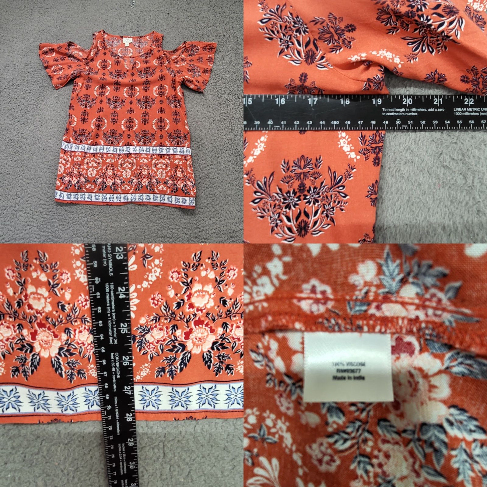 Vintage St John’s Bay Shirt Women's Size M Bohemian Tunic Top Cold Shoulder Blouse Boho Size M / US 6-8 / IT 42-44 - 8 Thumbnail