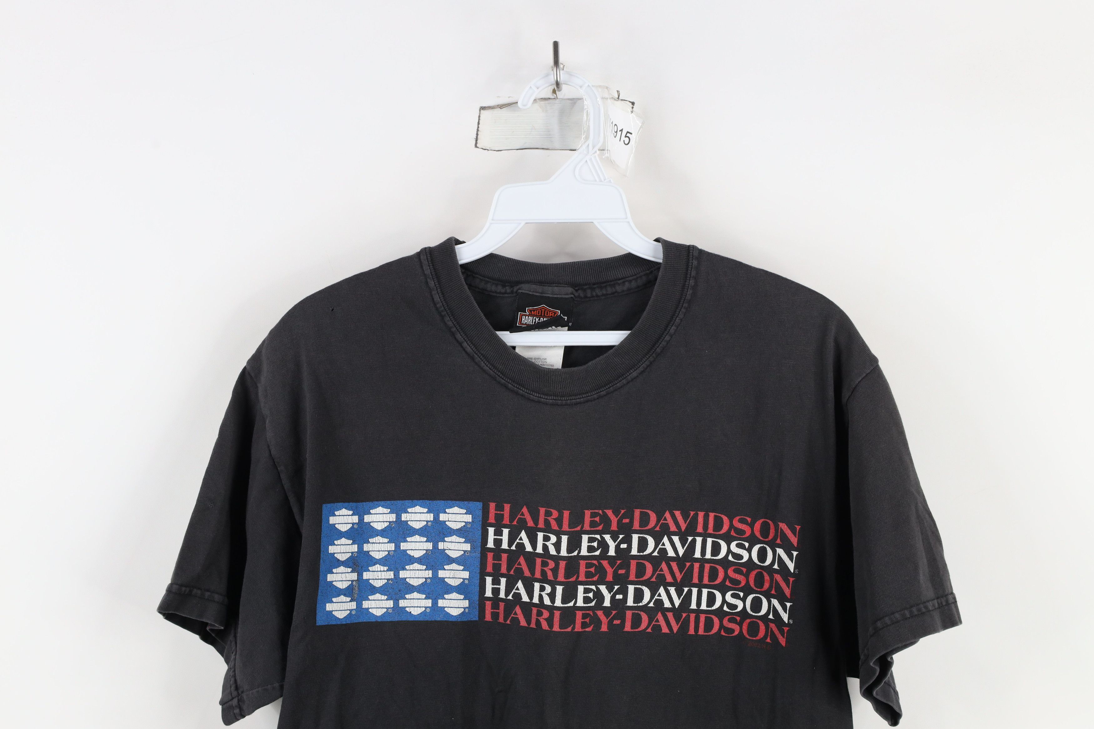 Harley Davidson × Vintage Vintage Y2K 2002 Harley Davidson Spell Out Flag T-Shirt USA Size US M / EU 48-50 / 2 - 2 Thumbnail
