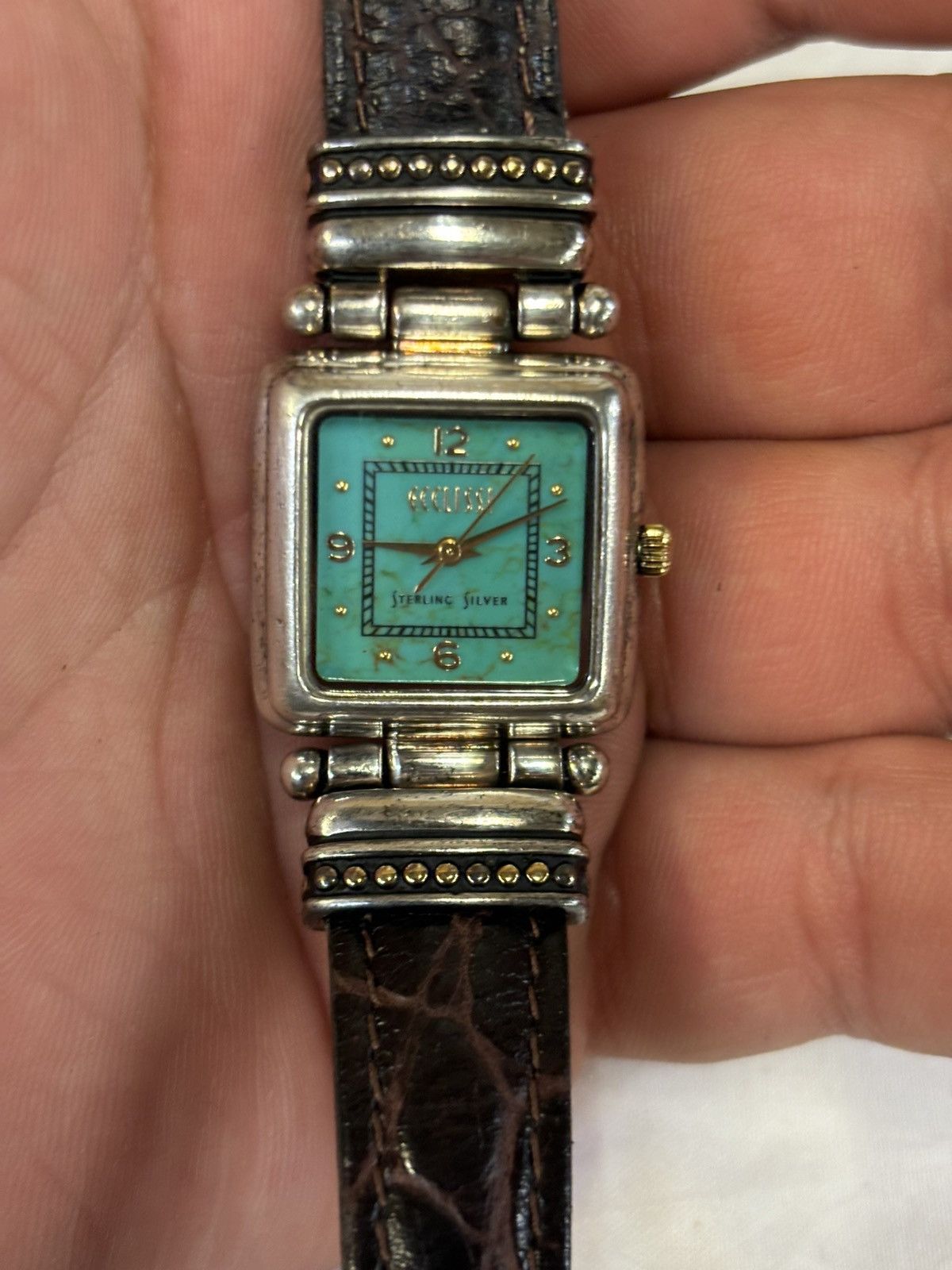 Ecosys Ecclissi Sterling Silver Turquoise Face Women’s Watch! Size ONE SIZE - 2 Thumbnail