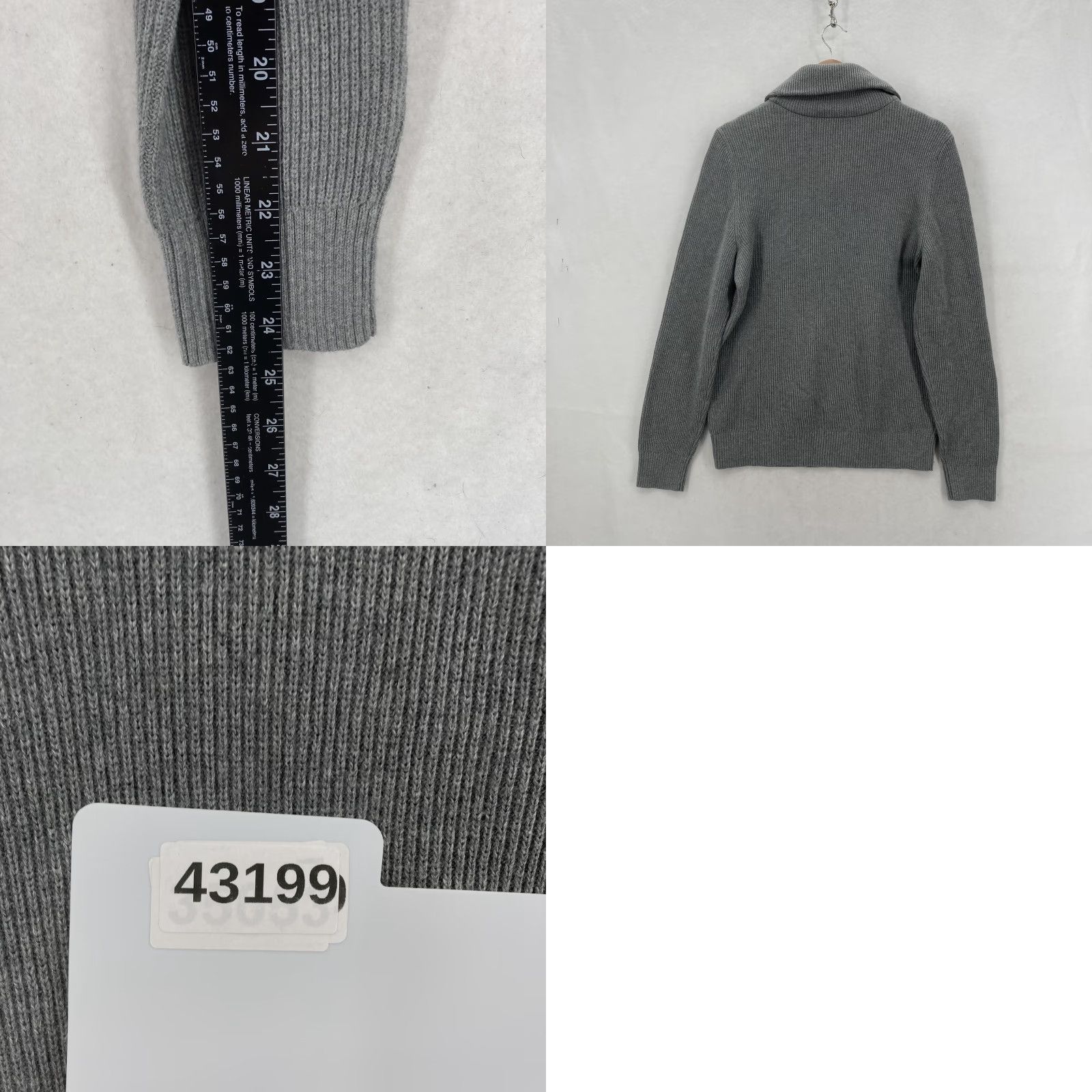 Express Express Sweater Mens Medium Gray Shawl Collar Ribbed Knit Pullover Cowl Neck NWT Size US M / EU 48-50 / 2 - 8 Thumbnail