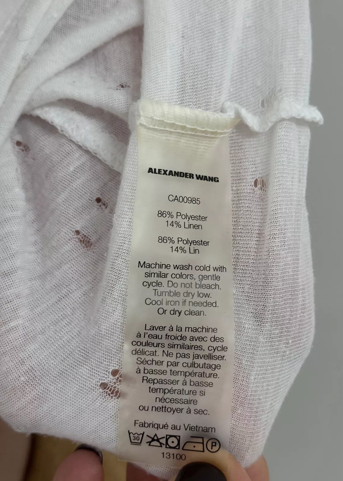 T by Alexander Wang T Alexander Wang Womens Distressed T-shirt Tee White Size M / US 6-8 / IT 42-44 - 11 Thumbnail
