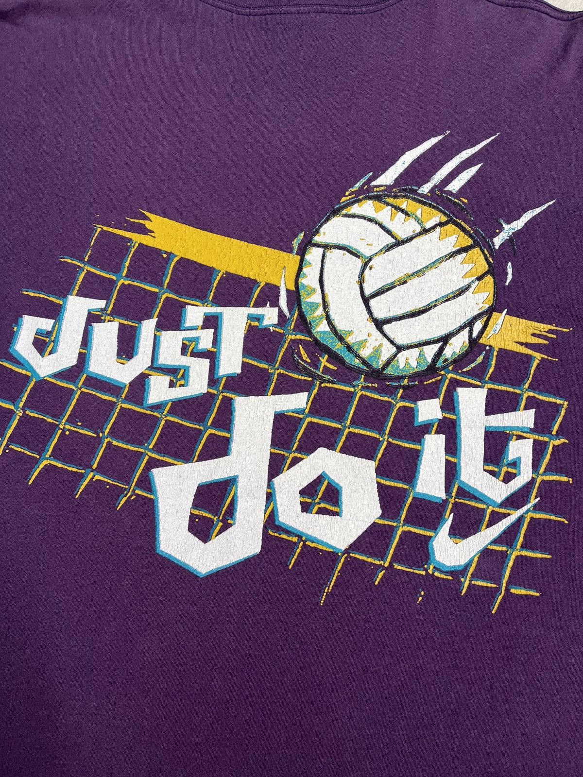 Nike Vintage 90s Nike Volleyball Single Stitch Purple T Shirt vtg Size US XL / EU 56 / 4 - 2 Thumbnail