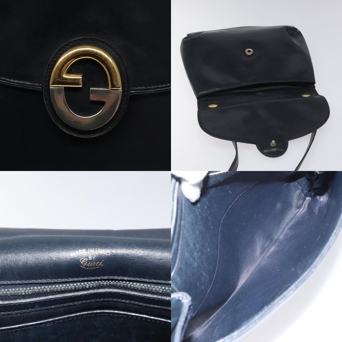 Gucci GUCCI Shoulder Bag Leather Navy Gold Size ONE SIZE - 11 Thumbnail