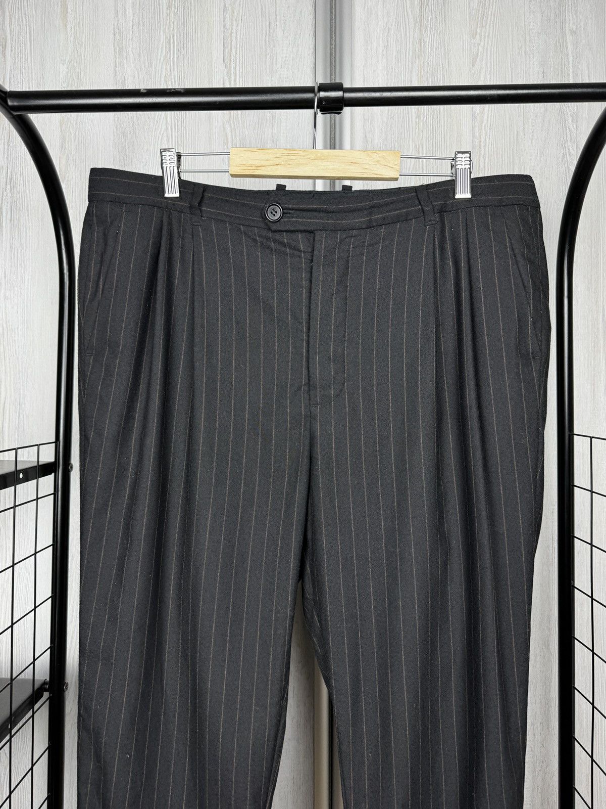 Allsaints Allsaints Blues Trouser pinstripe black brown wool blend Size US 38 / EU 54 - 3 Thumbnail