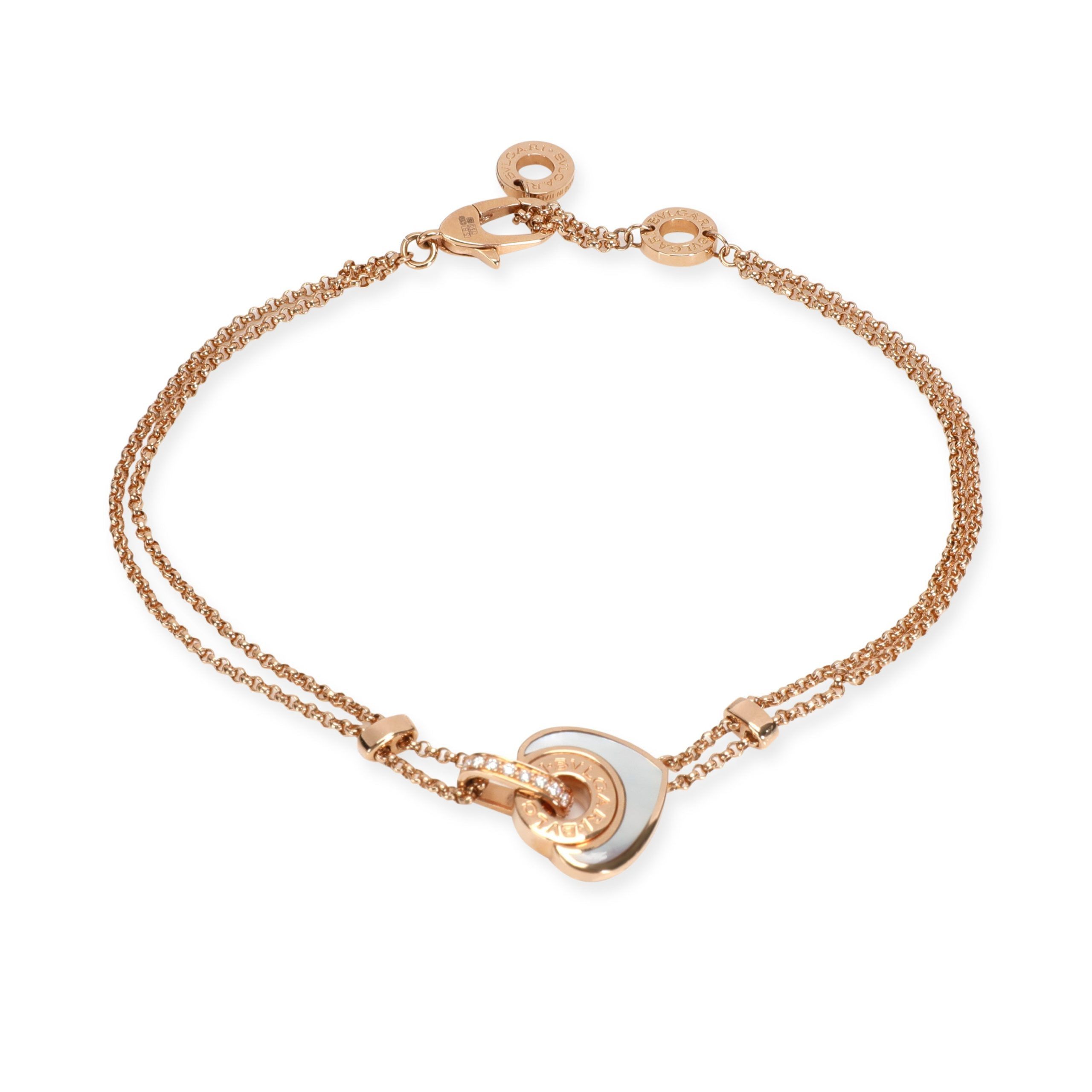 image of Bvlgari Bulgari Cuore Diamond Bracelet In 18Kt Rose Gold 0.06 Ctw, Women's