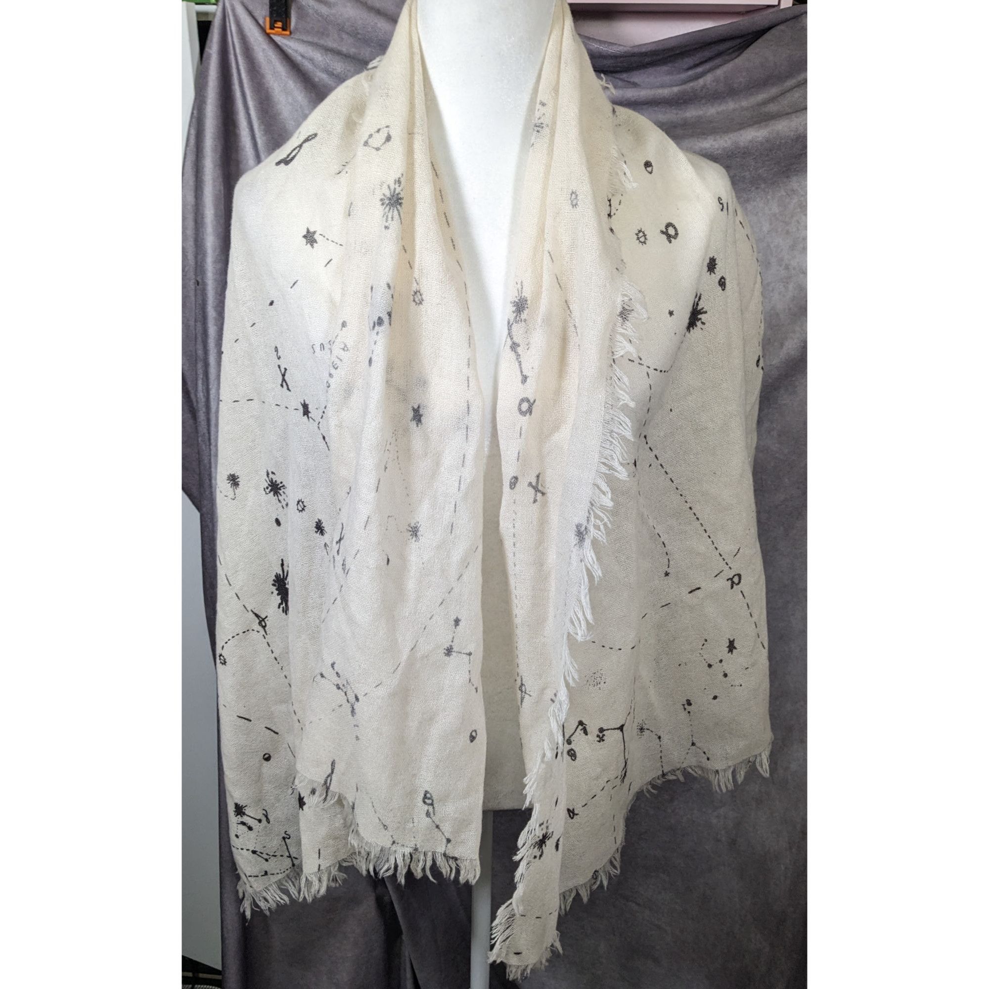 Other Celestial Star Constellation Print White Scarf Size ONE SIZE - 6 Thumbnail