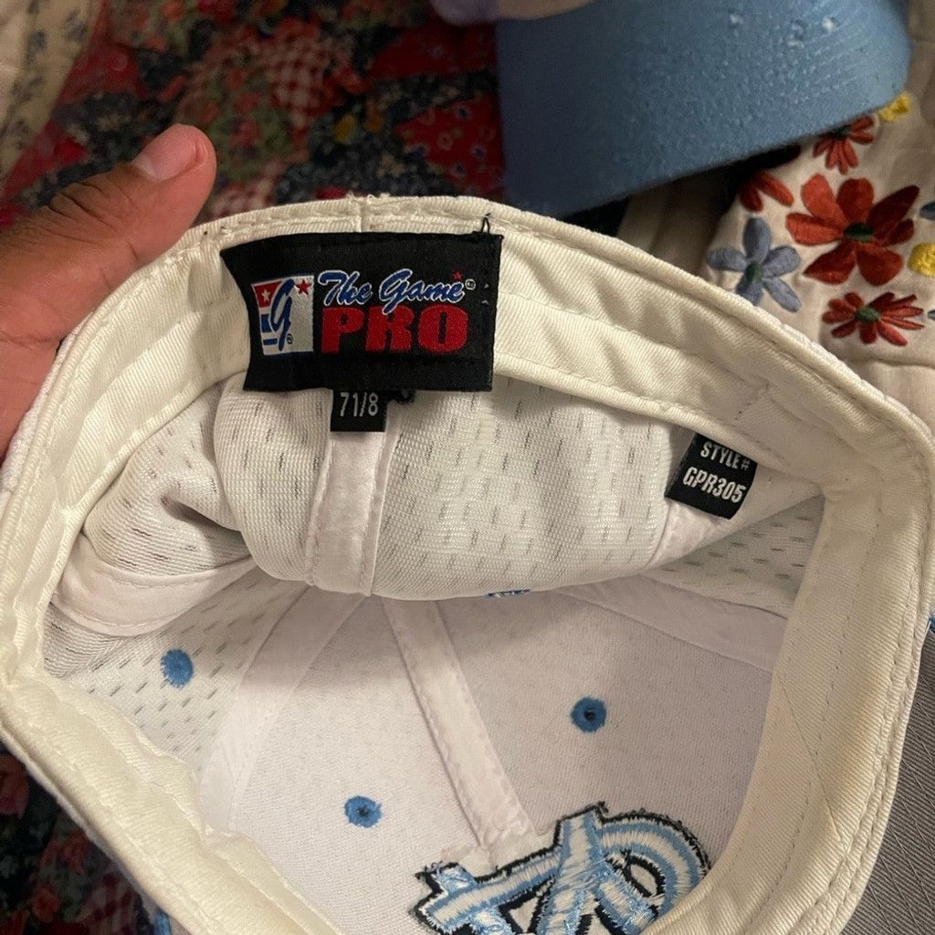 The Game UNC 6 Cap Set - Blue, Black, White(measurements shown) Size ONE SIZE - 5 Thumbnail