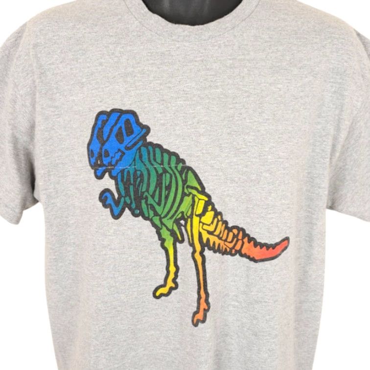 Rainbow VINTAGE? No — Unbranded T Rex T Shirt Mens Large Gray Rainbow Tyrannosaurus Dinosaur Shirt Mens L Gray Rainbow Dino Size US L / EU 52-54 / 3 - 2 Thumbnail