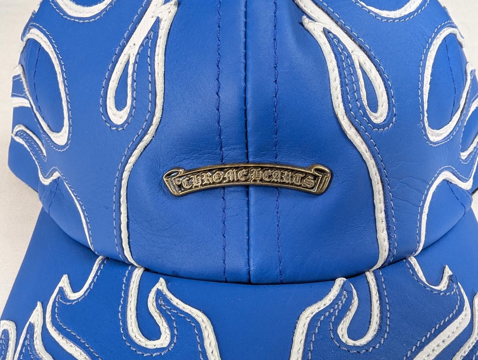 Chrome Hearts Chrome Hearts Leather Flame Patch 6 Panel Hat in Blue Size ONE SIZE - 6 Thumbnail