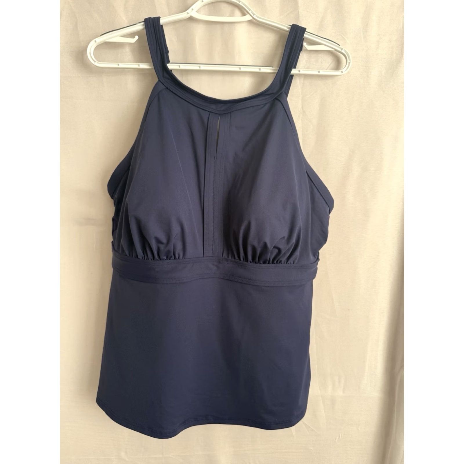 Lands' End Lands End Womens 16W DDD Navy High Neck Tankini Swimsuit Top Beach Pool Size XXL / US 16-18 / IT 52-54 - 2 Thumbnail