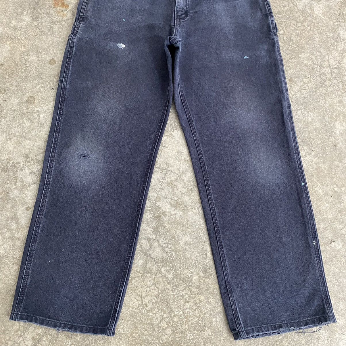 Carhartt VTG Carhartt Faded Midnight Blue Ripped Carpenter Pants Size US 33 - 5 Thumbnail