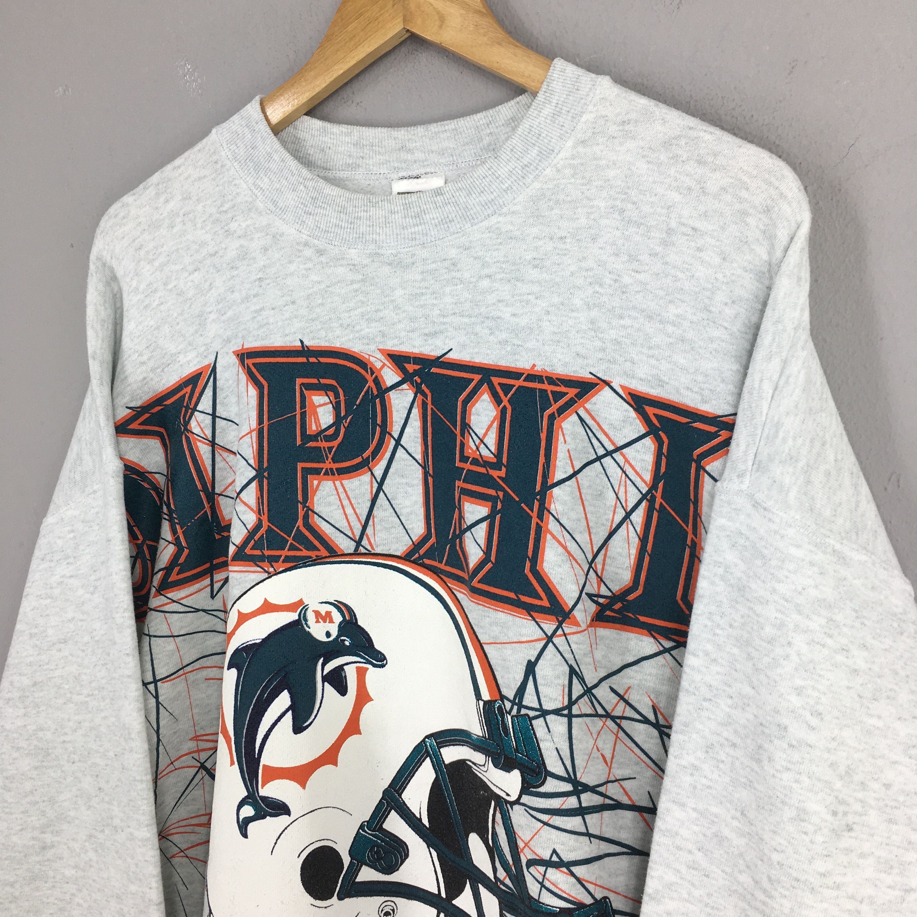 NFL Vintage Miami Dolphins NFL Gray Sweatshirt XLarge Size US XL / EU 56 / 4 - 3 Thumbnail