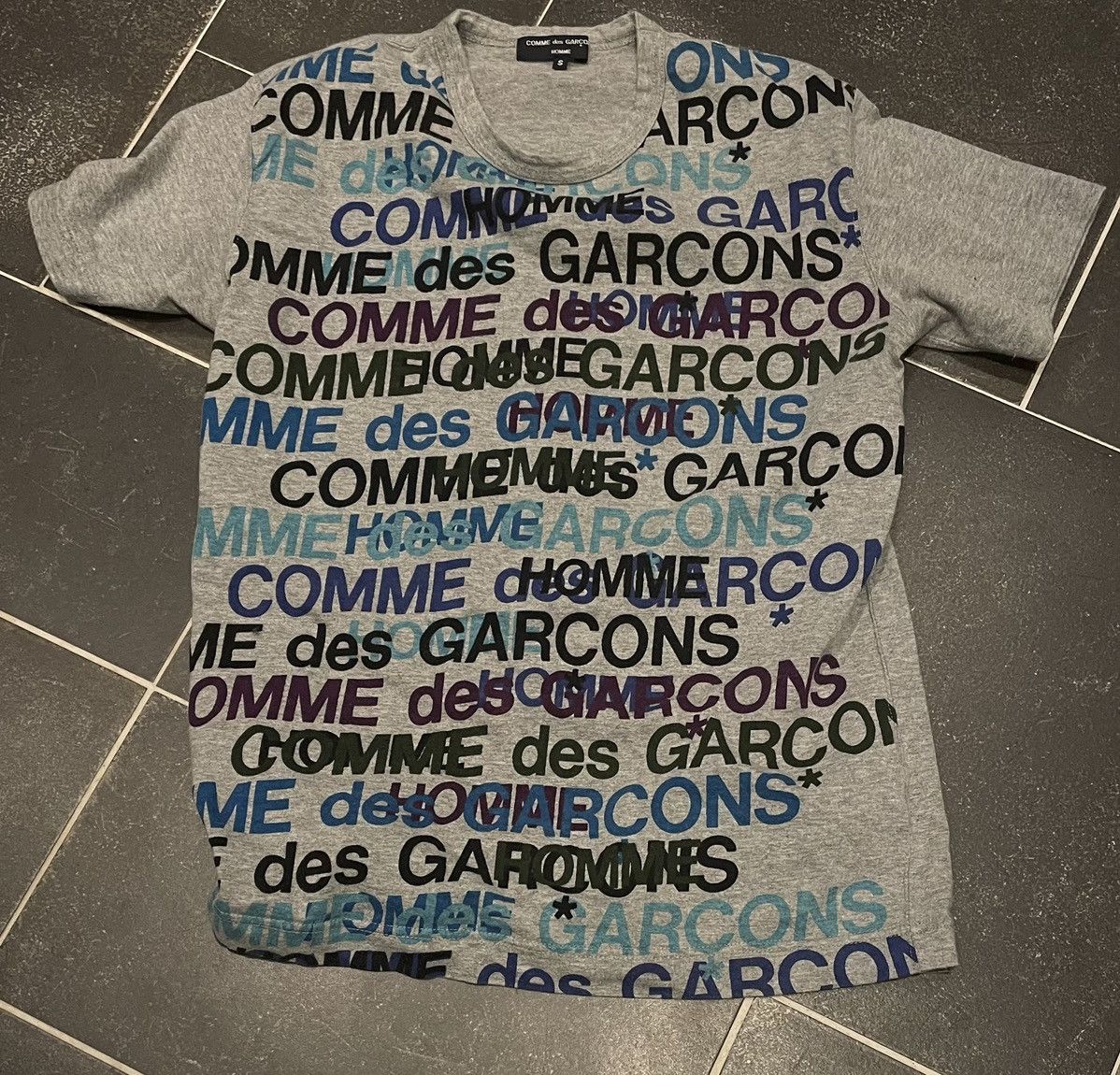 Image of Comme Des Garcons x Comme Des Garcons Homme Comme Des Garçons Homme Poem T-Shirt Size S in Grey