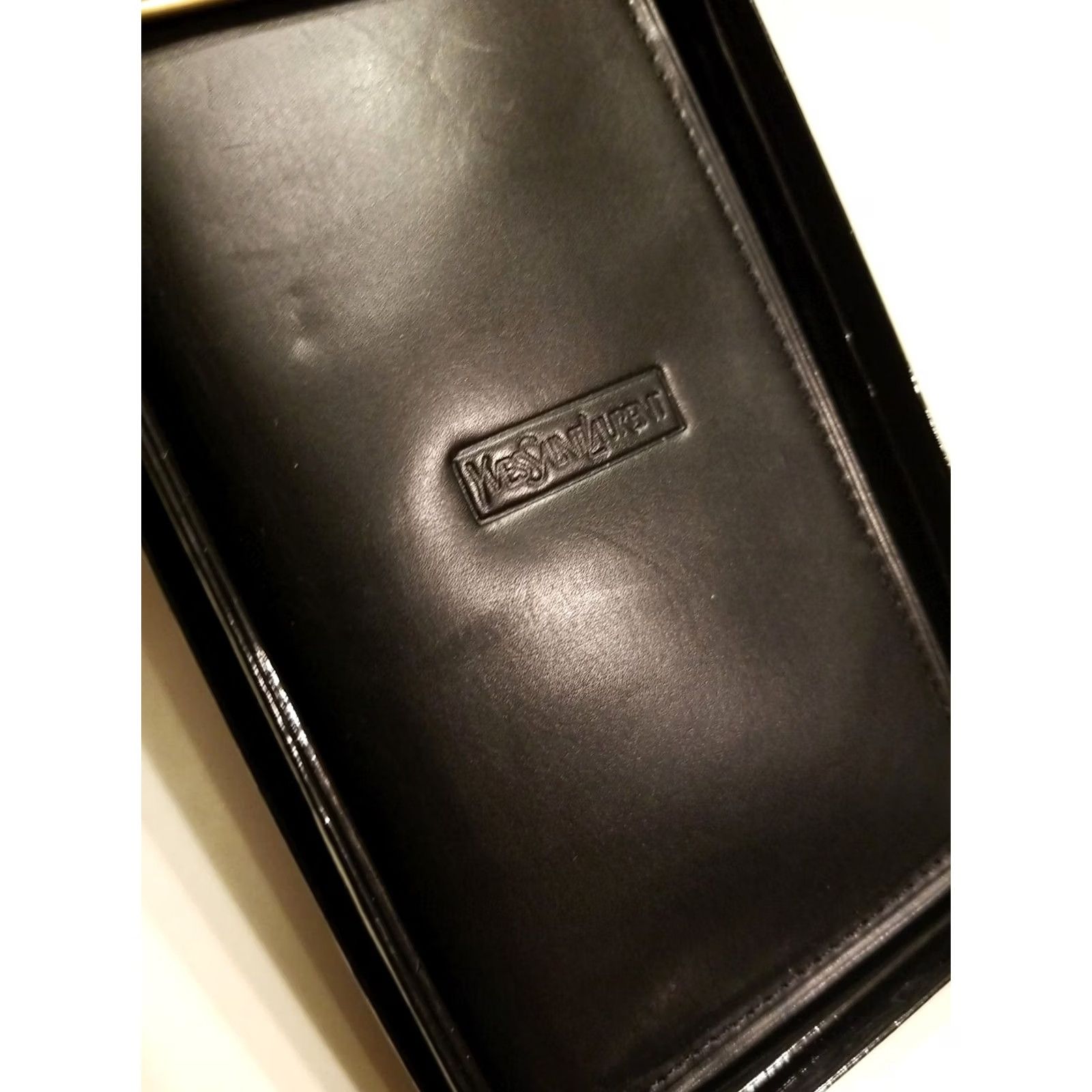Yves Saint Laurent VINTAGE YSL Pocket Secretary Black Leather Unisex Nwt Size ONE SIZE - 3 Thumbnail