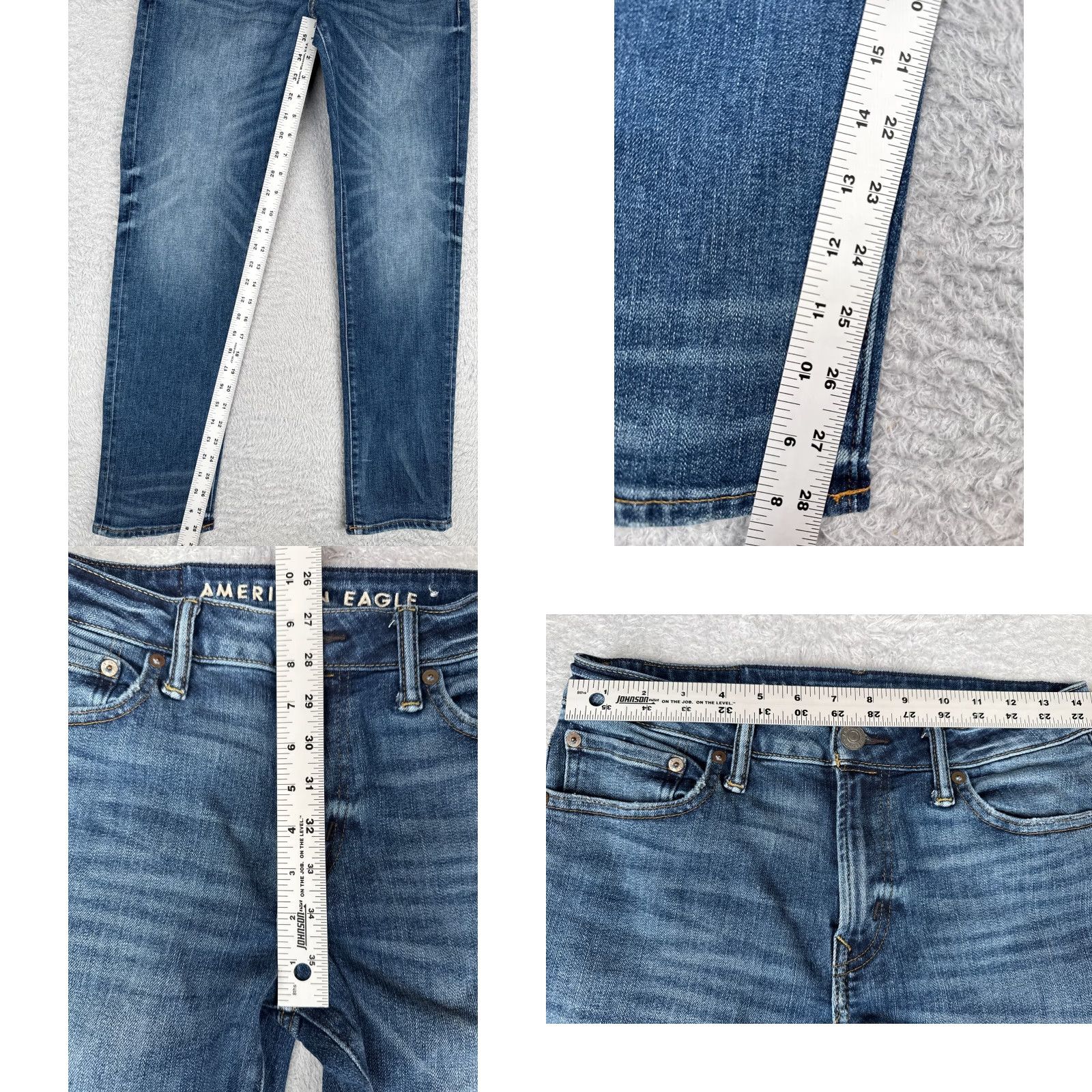 American Eagle Outfitters American Eagle Outfitters Jeans Men Regular 29x30 Blue Denim Straight Cotton Blend Rise Mid 5-Pocket Stretch Vintage No Size US 29 - 8 Thumbnail