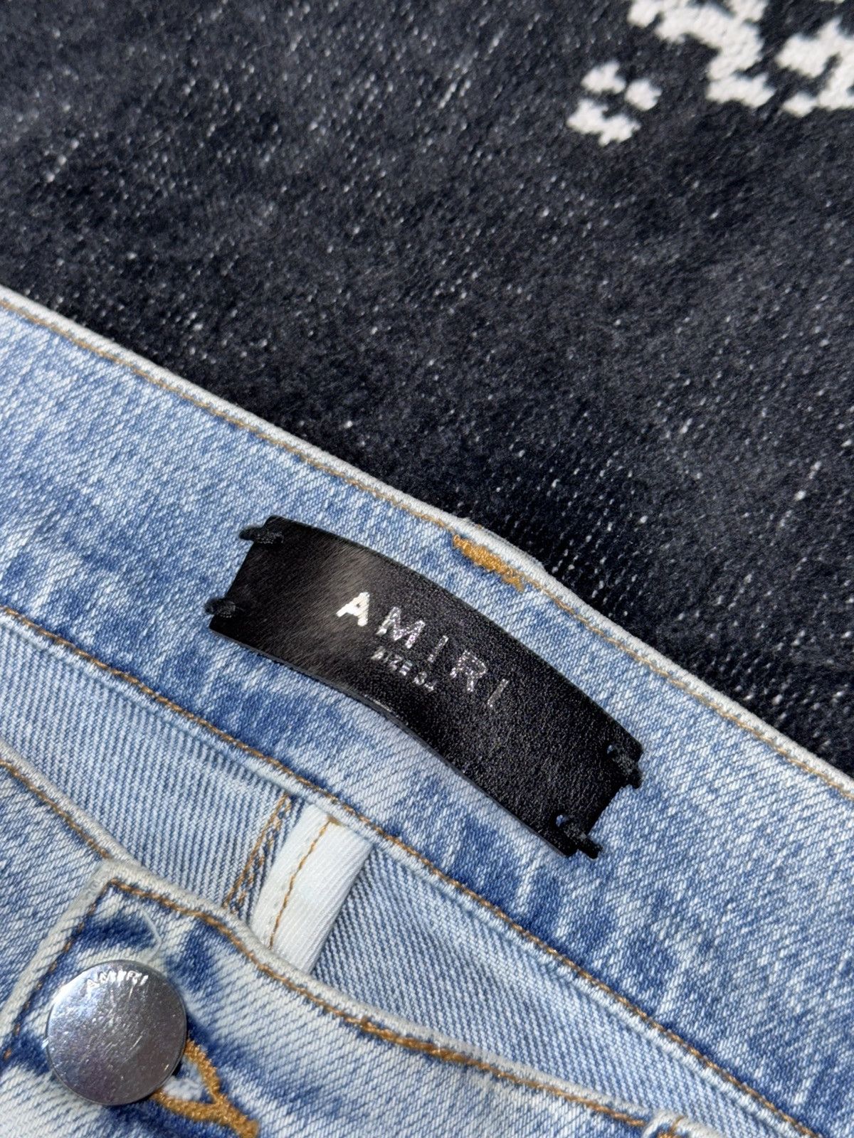 Amiri AMIRI MX1 PAINTED BLUE JEANS Size US 34 / EU 50 - 16 Thumbnail