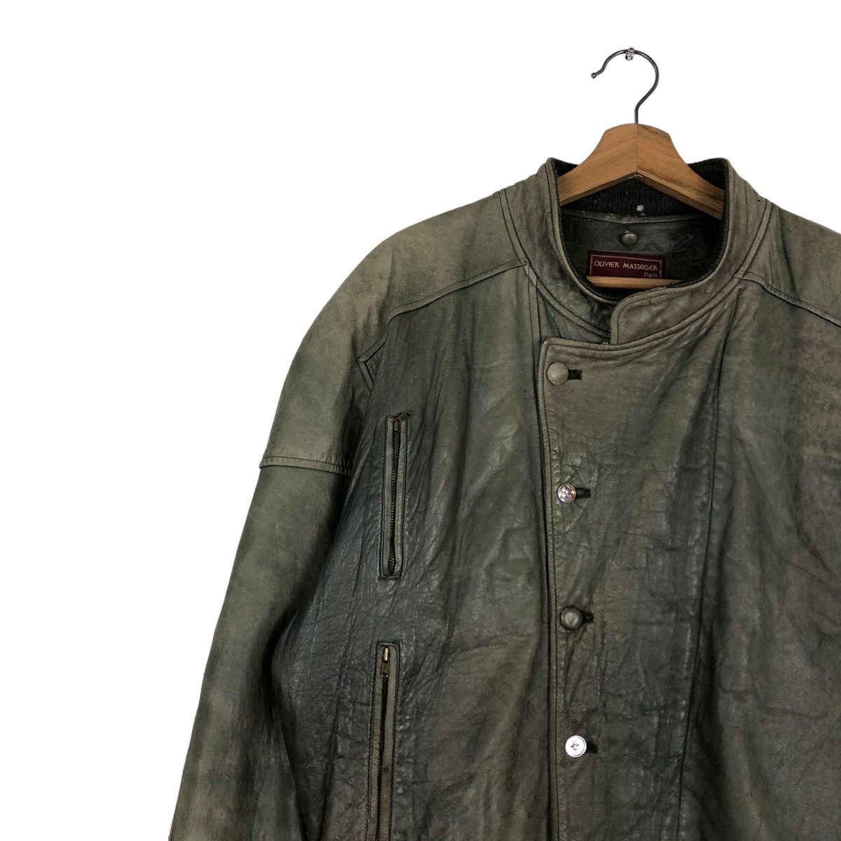 Japanese Brand 🔥VINTAGE BIKER LEATHER JACKET OLIVIER MASSUGER ISSEY MIYAKE Size US L / EU 52-54 / 3 - 7 Thumbnail
