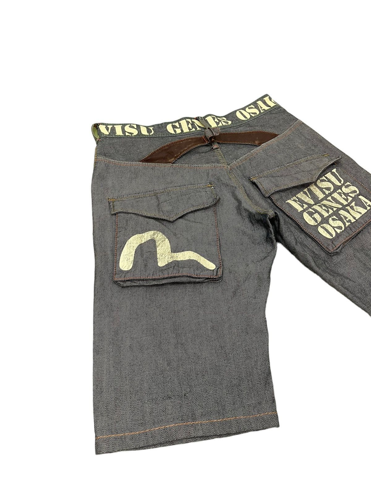 Evisu Cropped Jeans Y2K Evisu Genes Osaka Regular Fit 8🟦5 Size US 35 - 2 Thumbnail