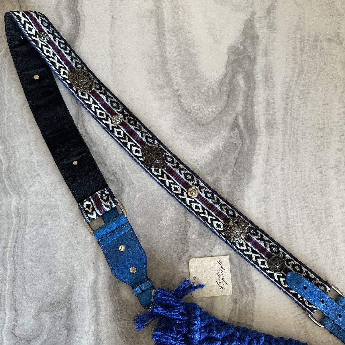 Free People Free People Macrame Moon Crossbody Bag in Indigo Blue Size ONE SIZE - 3 Thumbnail