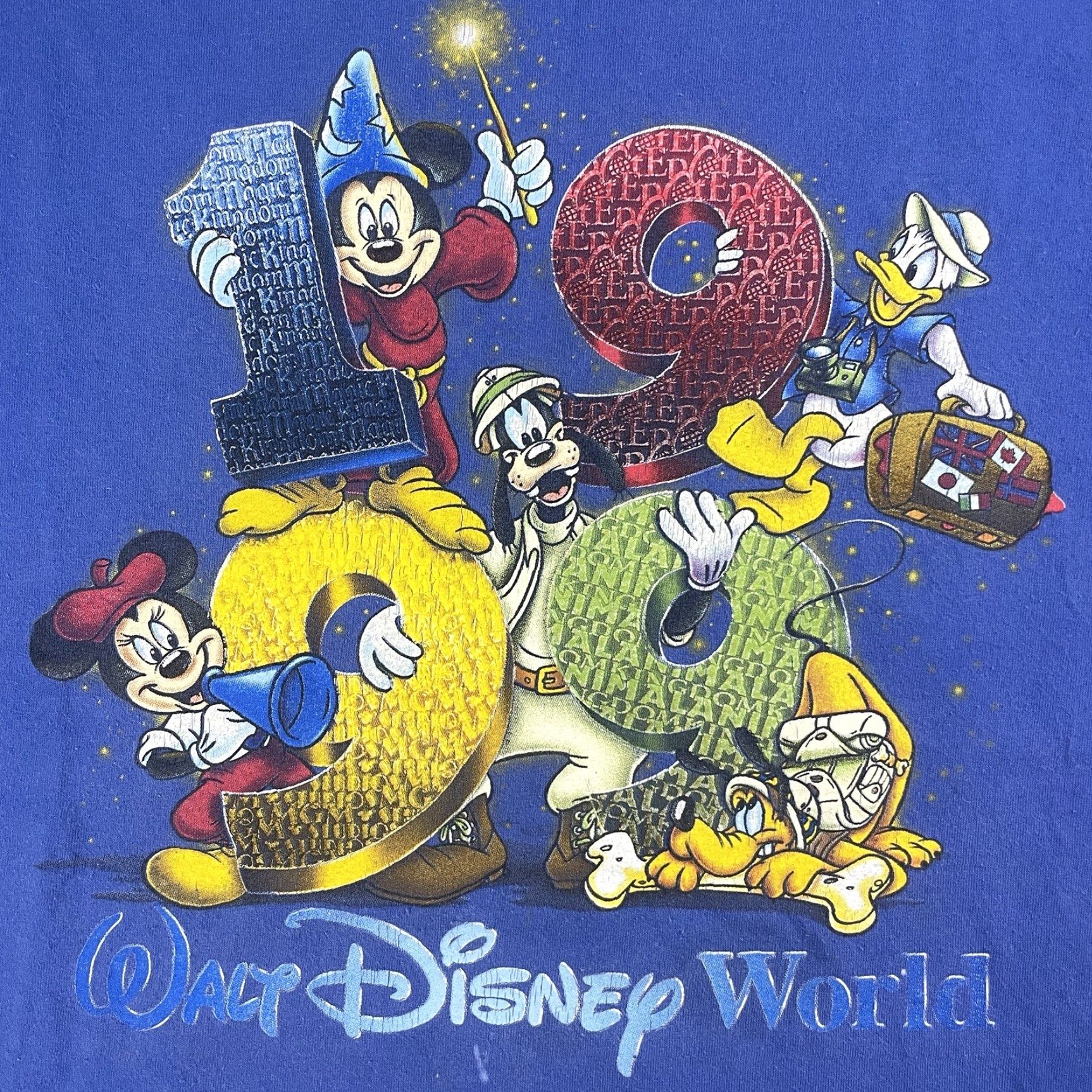 Disney VINTAGE Mickey Inc TShirt Adult XL Blue 1990s Disney World Distressed Shirt Regular Cotton Logo 90s Mens Size US XL / EU 56 / 4 - 3 Thumbnail