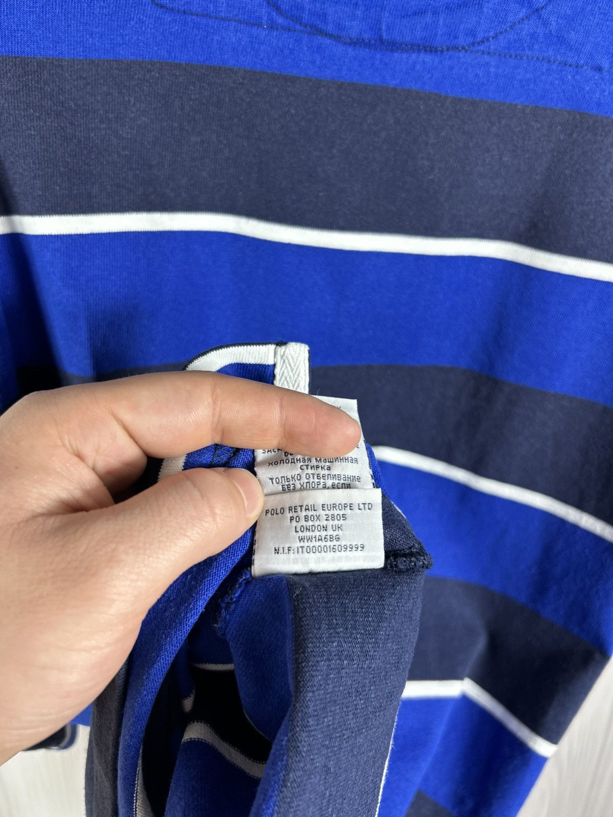 Polo Ralph Lauren Vintage Polo Ralph Lauren Stripped Polo Heavy Cotton Size L Size US L / EU 52-54 / 3 - 12 Thumbnail