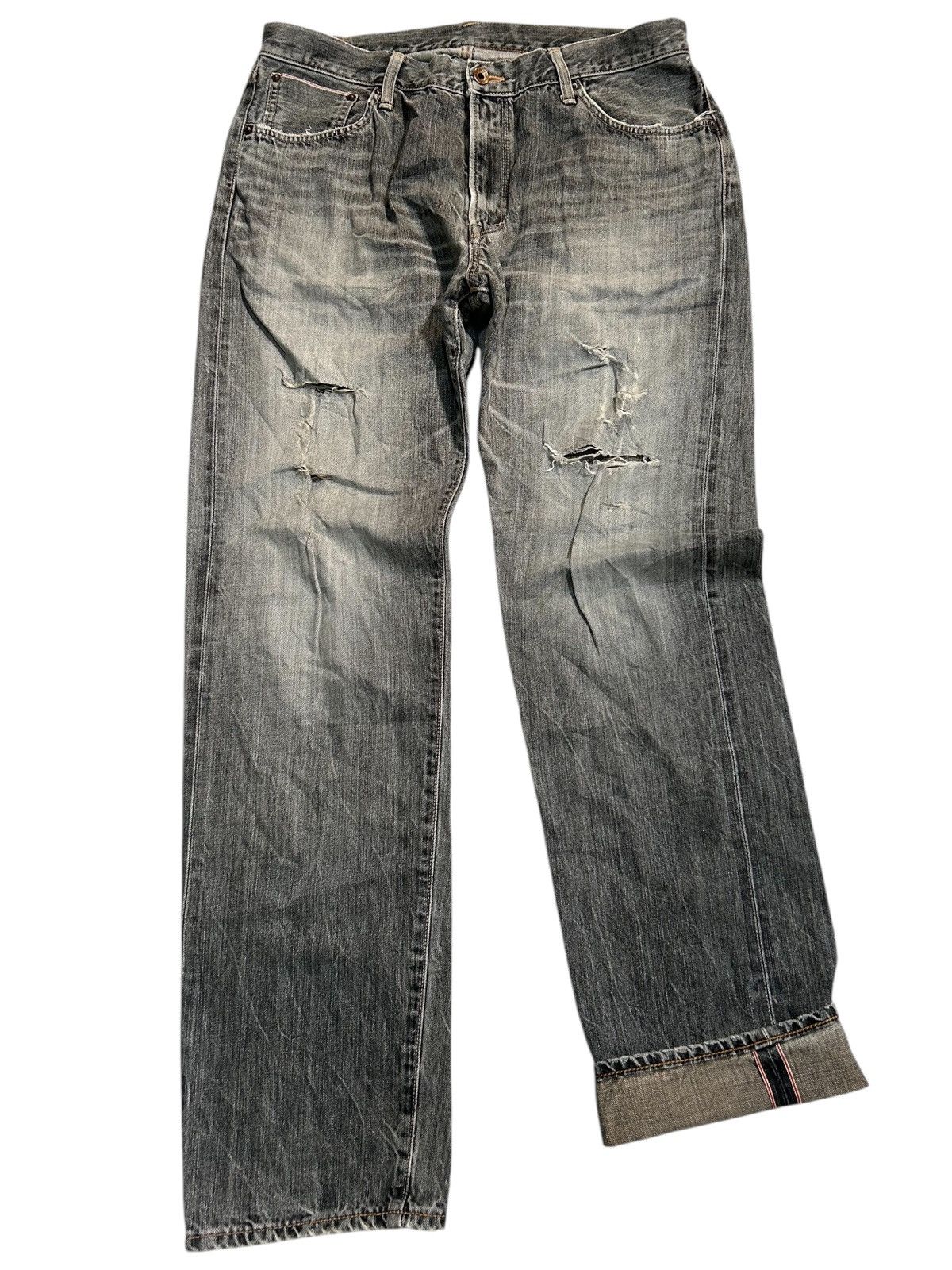 Japanese Brand × Kapital × Vintage Edwin Selvedge Vintage Distressed Denim Jeans Size US 35 - 1 Thumbnail