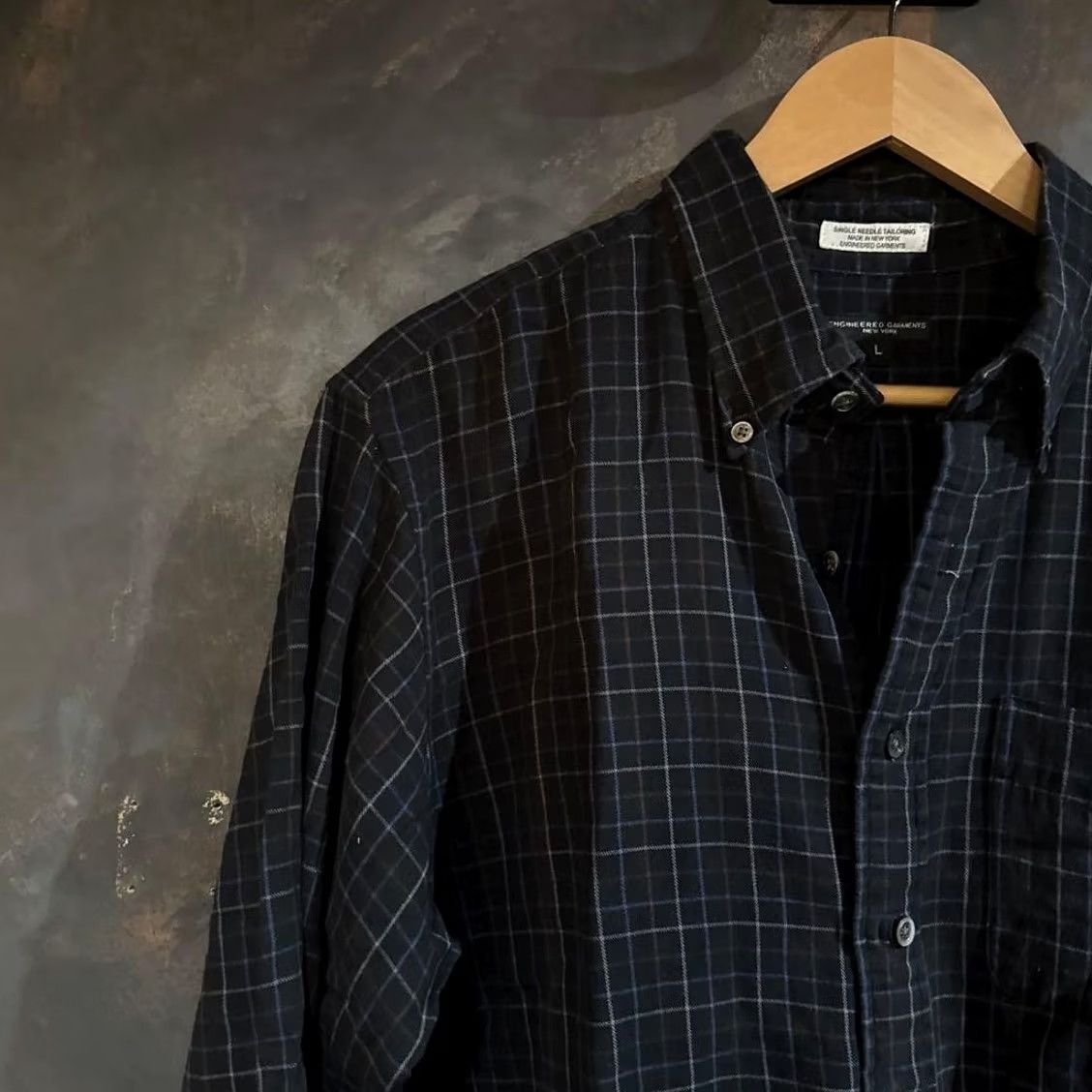 Engineered Garments Engineered Garments Shirt Size L Black Windowpane check Button-down Used Size US L / EU 52-54 / 3 - 2 Thumbnail