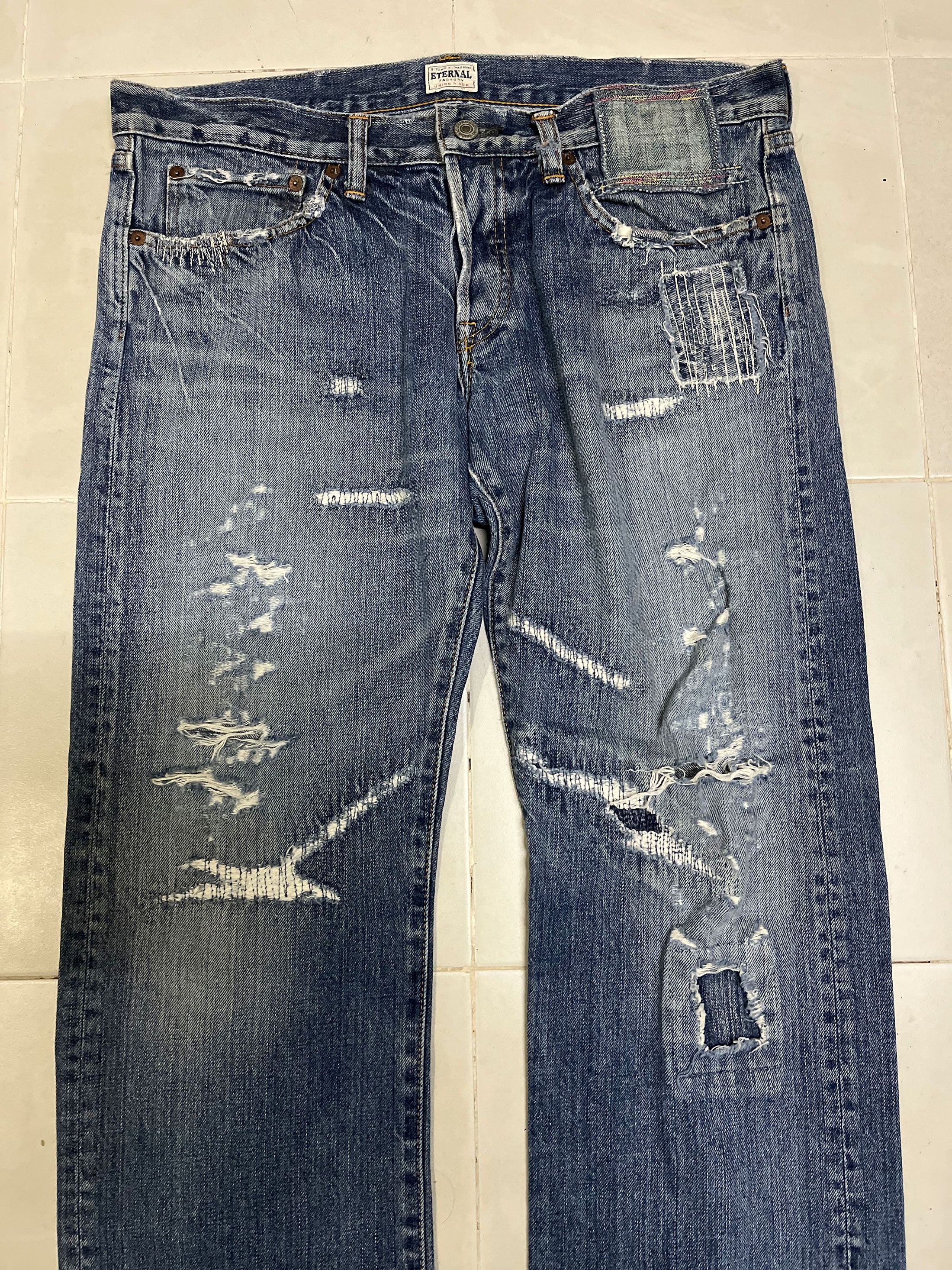 Eternal × Japanese Brand Eternal Japan Washed Ripped Jeans Low Rise Size US 34 / EU 50 - 2 Thumbnail