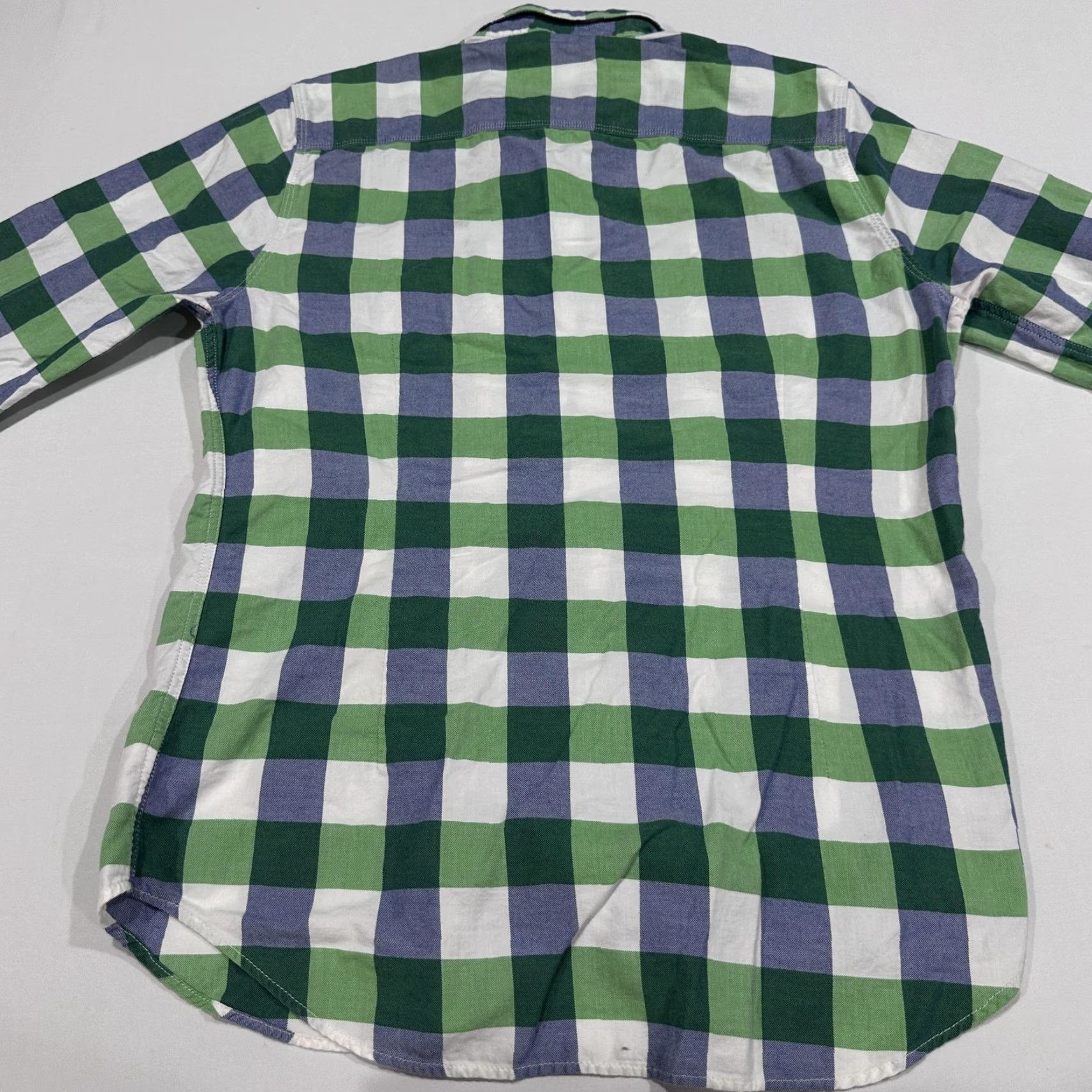 Express Express Shirt Mens M Green Blue Flannel Button-Up Long Sleeve Slim Fit Cotton Check Pocketed Size US M / EU 48-50 / 2 - 4 Thumbnail