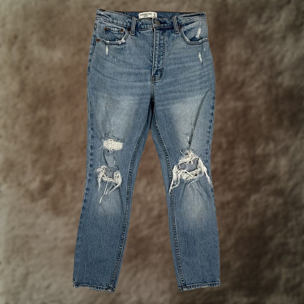 Abercrombie & Fitch VINTAGE Abercrombie & Fitch The Skinny High Rise Jeans Womens 27 4S Distressed Denim Size 27" / US 4 / IT 40 - 1 Thumbnail