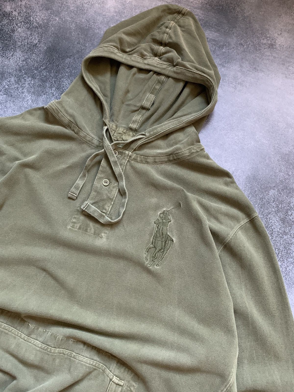 Japanese Brand × Polo Ralph Lauren × Vintage Vintage Polo Ralph Lauren Washed Big Logo Hoodie y2k Size US XL / EU 56 / 4 - 5 Thumbnail