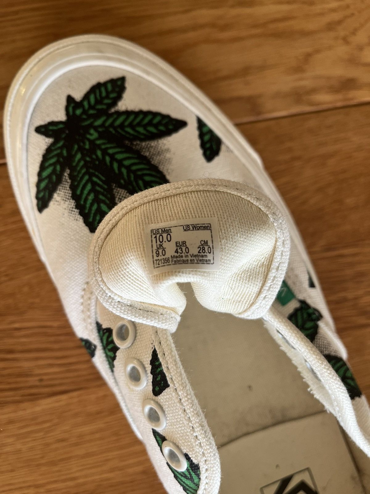 Vans VANS OG Authentic LX Sweet Leaf "420" White/Green Size US 10 / EU 43 - 12 Thumbnail