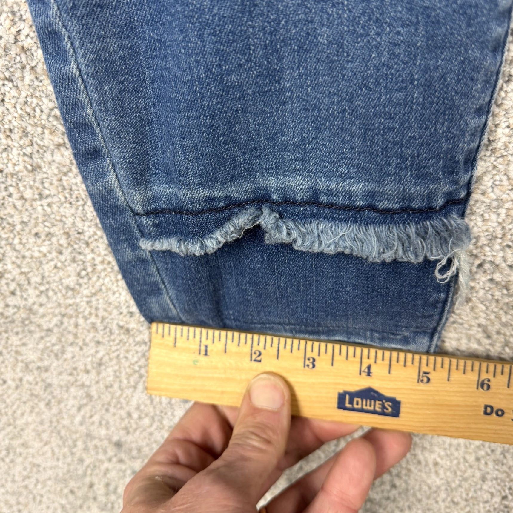 Vintage Lane Bryant Jeans Womens 14 Blue Signature Fit Mid Rise Skinny Stretch Denim 5-Pocket Distressed Pocketed Slim Inseam 25in Cotton Blend N/A N/A Size 36" / US 14 / IT 50 - 3 Thumbnail