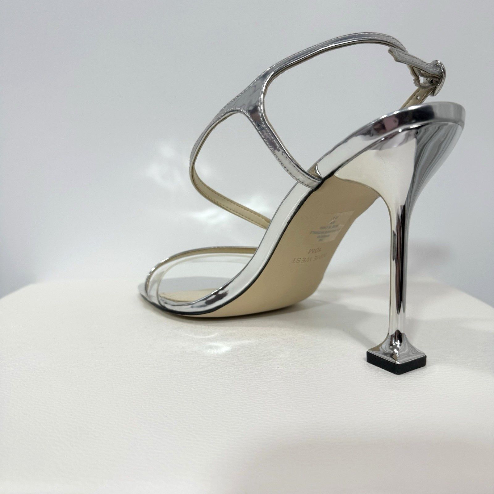 Nine West Nine West Heels Pumps Silver Open Toe Wo's Size 10 Size US 10 / IT 40 - 5 Thumbnail