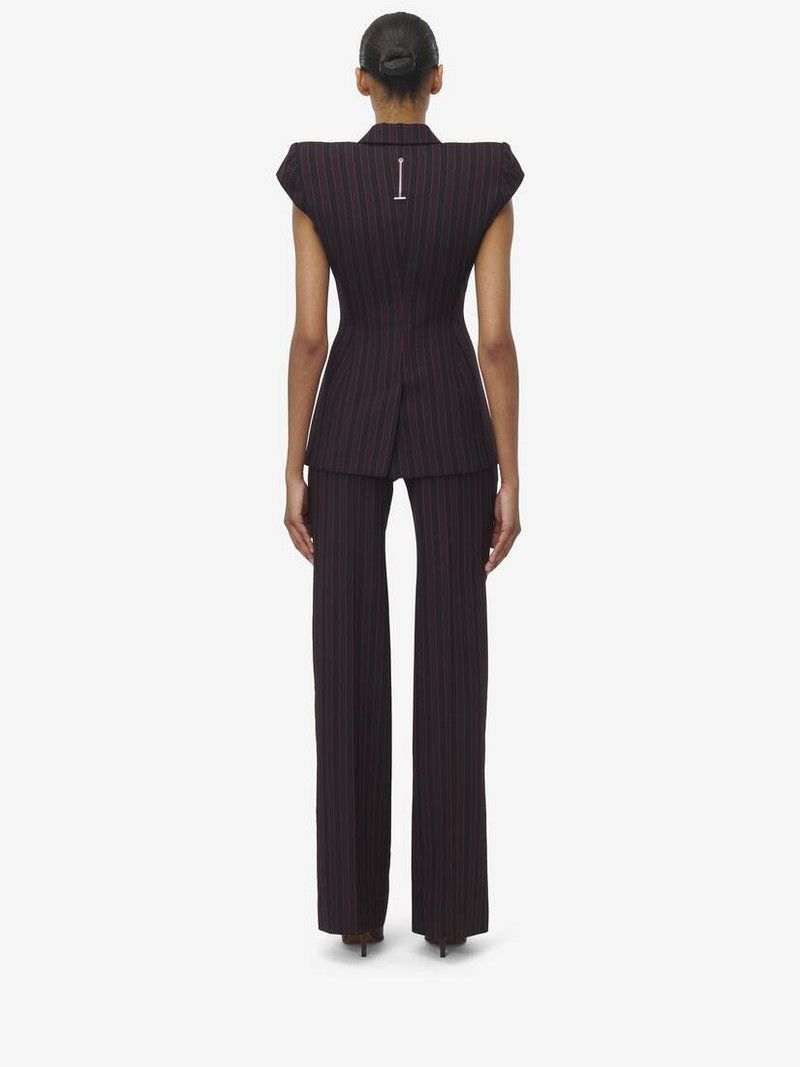 Alexander McQueen o1srvl11e0226 Pinstripe Sleeveless Jacket In Multicolor Size XL / US 12-14 / IT 48-50 - 5 Thumbnail