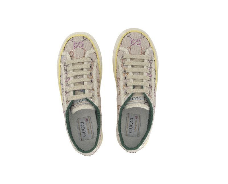 Gucci Gucci Tennis 1977 Stylish Skateboarding Shoes Silver White Size US 4.5 / IT 34.5 - 4 Thumbnail
